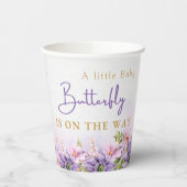 Lila Butterfly-Baby-Dusche Pappbecher (Links)