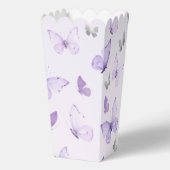 Lila Butterfly Baby Dusche Popcorn Geschenkschachtel (Rückseite)