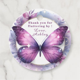 Lila Butterfly Baby Dusche Vielen Dank Geschenkanhänger