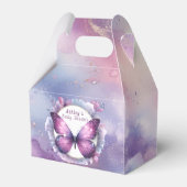Lila Butterfly Baby Dusche Vielen Dank Geschenkschachtel (Rückseite)