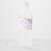Lila Butterfly-Baby-Dusche Wasserflaschenetikett (Vorderseite)