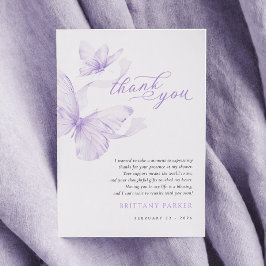 Lila Butterfly-Babydusche Dankeskarte