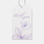 Lila Butterfly-Babydusche Geschenkanhänger (Rückseite)