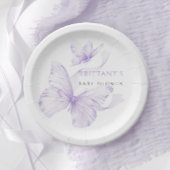 Lila Butterfly-Babydusche Pappteller