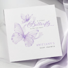 Lila Butterfly-Babydusche Serviette