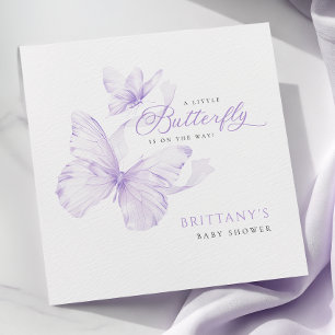 Lila Butterfly-Babydusche Serviette