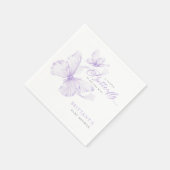 Lila Butterfly-Babydusche Serviette (Ecke)