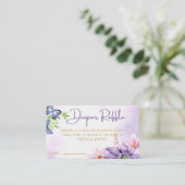 Lila Butterfly-Babydusche Windelwanne Begleitkarte (Stehend Vorderseite)