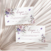 Lila Butterfly-Babydusche Windelwanne Begleitkarte