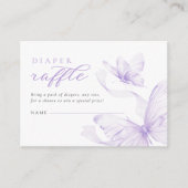 Lila Butterfly-Babydusche Windelwanne Begleitkarte (Vorderseite)