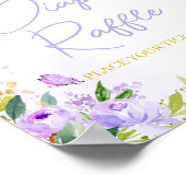 Lila Butterfly-Babydusche Windelwanne Poster (Ecke)