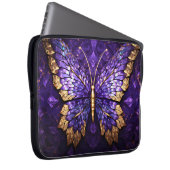 Lila Butterfly-beschichtete Glass-Laptop-Bag Laptopschutzhülle (Vorne Rechts)