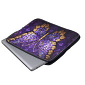 Lila Butterfly-beschichtete Glass-Laptop-Bag Laptopschutzhülle (Vorne Knopf)