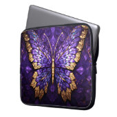 Lila Butterfly-beschichtete Glass-Laptop-Bag Laptopschutzhülle (Vorderseite Links)