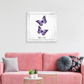 Lila Butterfly-Blütenwerbung Leinwanddruck (Insitu (Wohnzimmer))