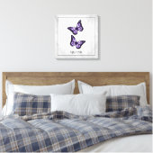 Lila Butterfly-Blütenwerbung Leinwanddruck (Insitu (Schlafzimmer))