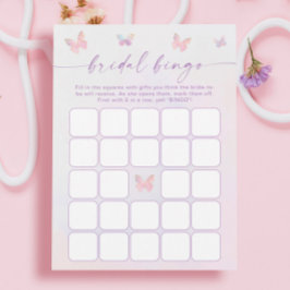 Lila Butterfly Brautparty Bingo Game Card Einladung