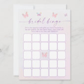 Lila Butterfly Brautparty Bingo Game Card Einladung (Vorderseite)