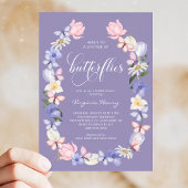 Lila Butterfly-Brautparty Einladung