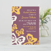 Lila Butterfly-Brautparty Einladung zur Hochzeit (Stehend Vorderseite)