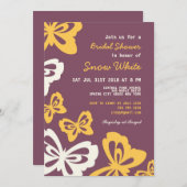 Lila Butterfly-Brautparty Einladung zur Hochzeit (Vorne/Hinten)