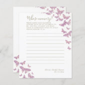 Lila Butterfly-Brautparty mit Memory Game (Vorne/Hinten)