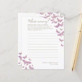 Lila Butterfly-Brautparty mit Memory Game