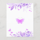 Lila Butterfly Bridal Dusche Einladung Flyer (Hinten)