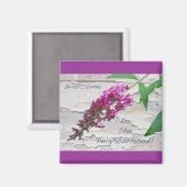 Lila Butterfly Bush Welcome Magnet (Vorderseite/Rückseite)