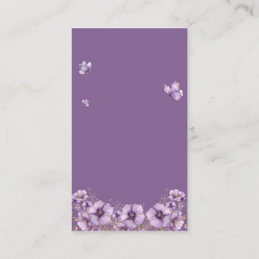 Lila Butterfly Diaper Raffelkarte Kinderdusche Begleitkarte (Rückseite)