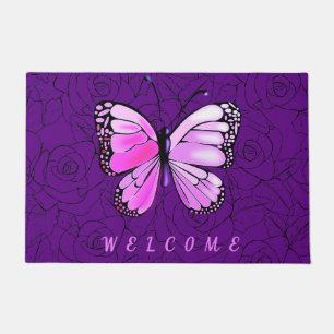 Lila Butterfly Doormat Fußmatte