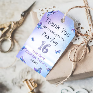 Lila Butterfly Eras Geburtstagspartei Geschenkanhänger