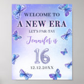 Lila Butterfly Eras Geburtstagsparty Poster (Vorne)