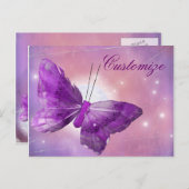Lila Butterfly Fantasy Moon Designs Postkarte (Vorne/Hinten)