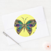 Lila Butterfly-Fibromyalgie-Aufkleber Runder Aufkleber (Umschlag)