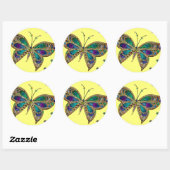 Lila Butterfly-Fibromyalgie-Aufkleber Runder Aufkleber (Blatt)