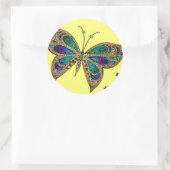 Lila Butterfly-Fibromyalgie-Aufkleber Runder Aufkleber (Tasche)