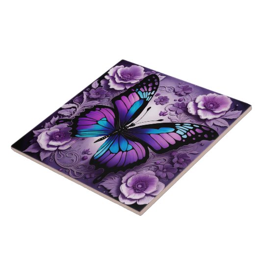 Lila Butterfly Fliese (Seite)