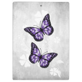 Lila Butterfly-Floral-Clipboard Klemmbrett (Rückseite)