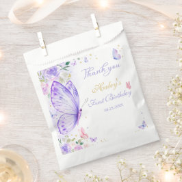 Lila Butterfly Floral Girl Geburtstag Geschenktütchen