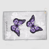 Lila Butterfly Floral Golf Handtuch (Horizontal)