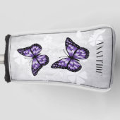 Lila Butterfly Floral Golf Head Cover Golf Headcover (Vorderseite)