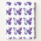 Lila Butterfly-Floral-Notebook Notizblock (Rückseite)