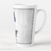 Lila Butterfly Floral Personalisiert Latte Tasse (Rechts)