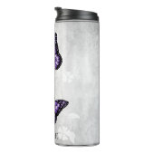 Lila Butterfly Floral Personalisiert Thermosbecher (Nach rechts gedreht)