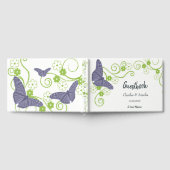 Lila Butterfly Floral Wedbook Gästebuch (Voll)