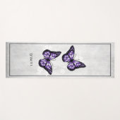 Lila Butterfly Floral Yogmatte Yogamatte (Vorderseite (Horizontal))