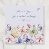 Lila Butterfly Geburtstag Geschenkanhänger (Rückseite)