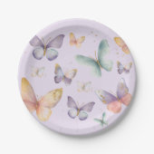Lila Butterfly Geburtstag Pappteller (Vorderseite)