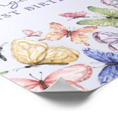Lila Butterfly Geburtstag Poster (Ecke)